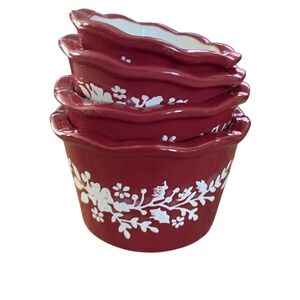 Festive Celebrate Christmas Stoneware Measuring Cup Set of 4